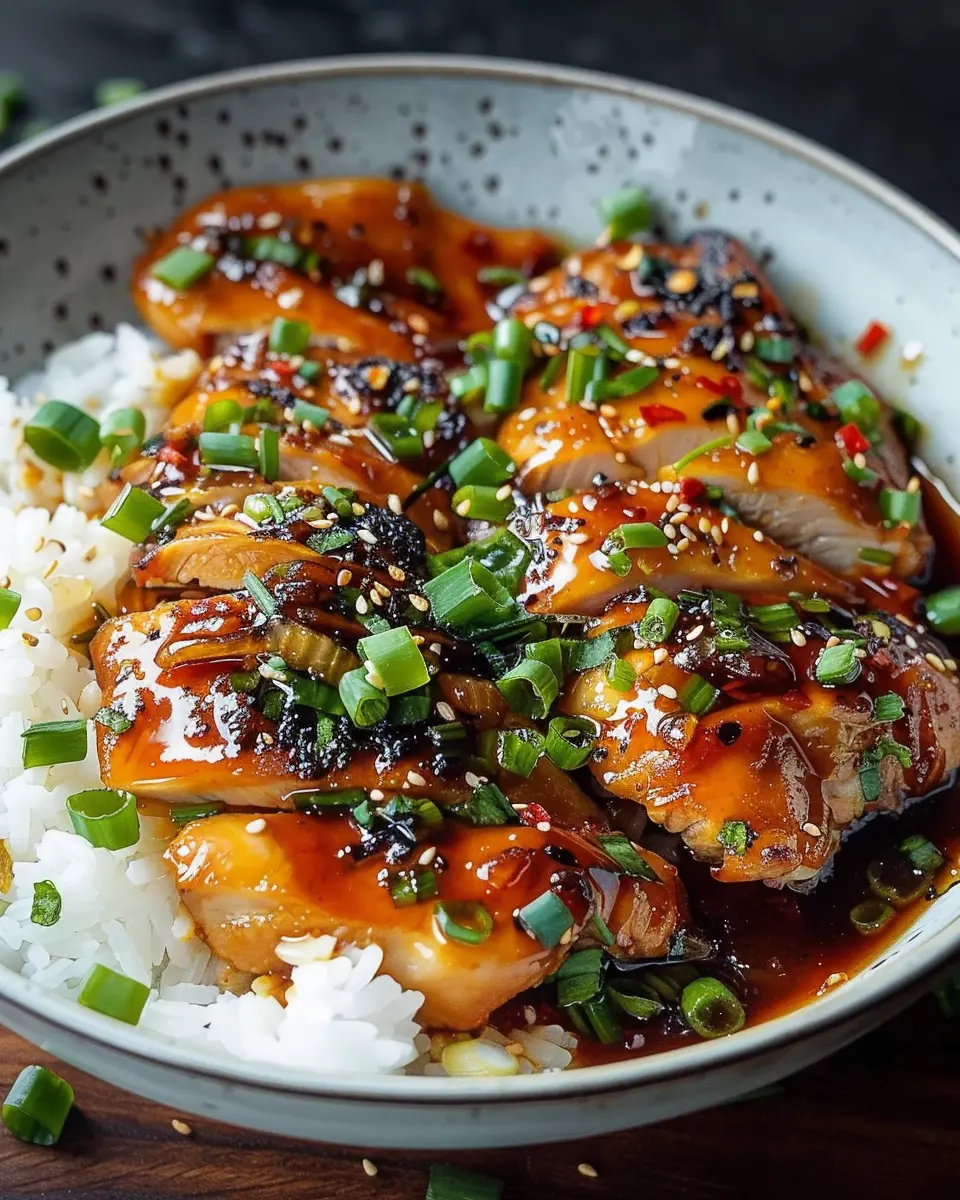 Caramelized Soy Chicken in Garlic Ginger Broth with Rice: A Savory Delight