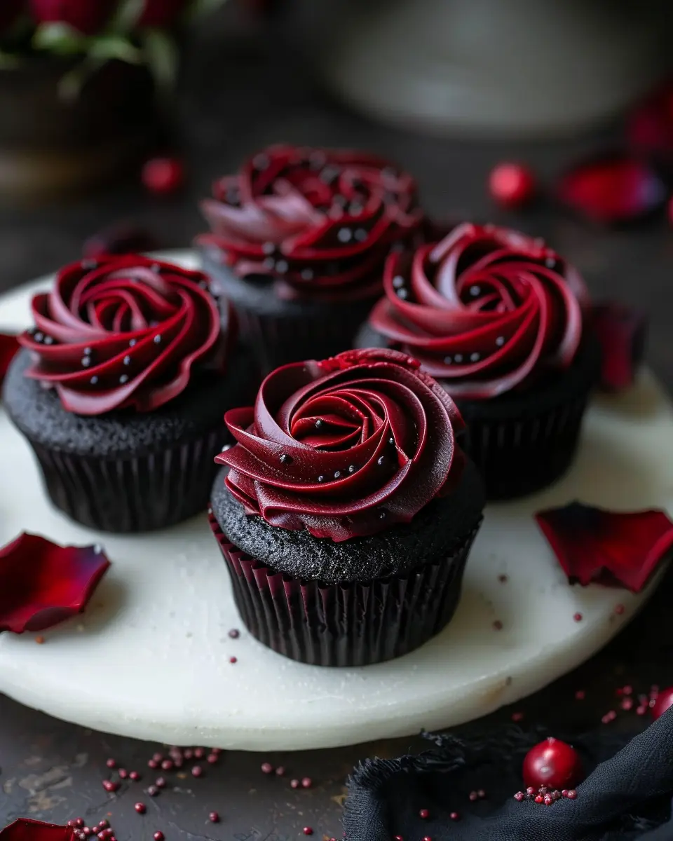 Wednesday Morticia’s Midnight Rose Garden Cupcakes: A Delightful Treat