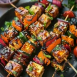 Korean Vegan BBQ Tofu Skewers: Sweet & Spicy Grilled Goodness