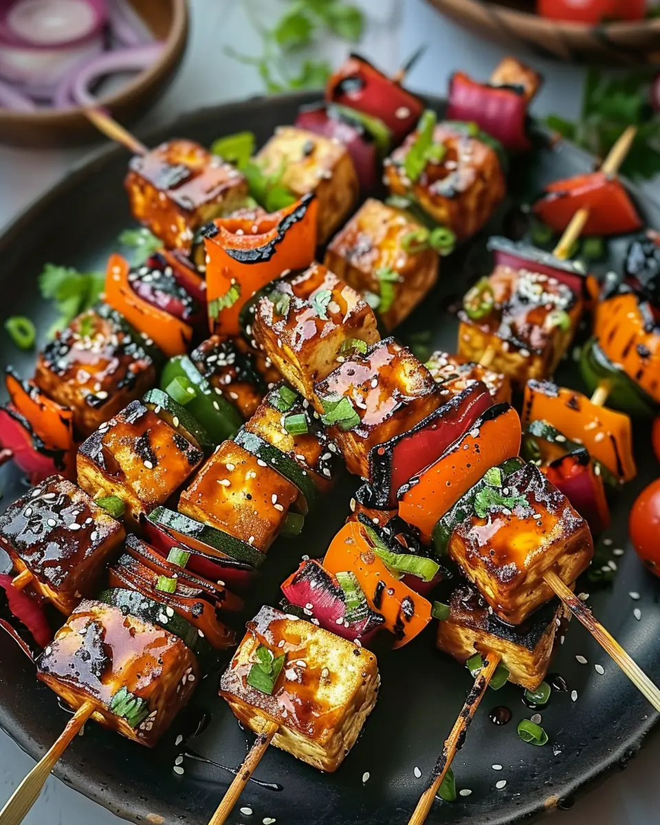 Korean Vegan BBQ Tofu Skewers: Easy Sweet &amp; Spicy Delight