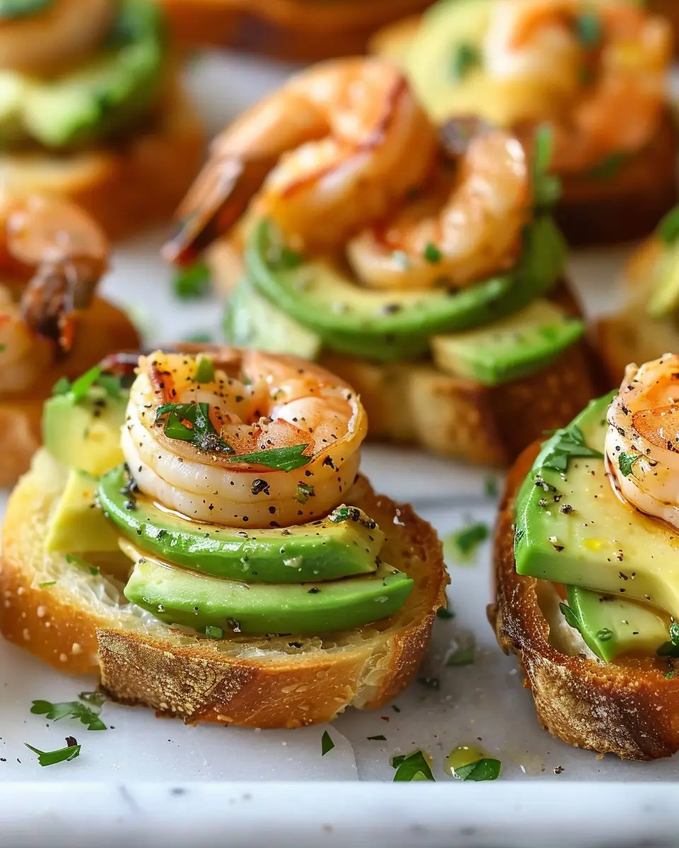 Garlic Shrimp Crostini: A Flavorful Bite-Sized Delight with Avocado