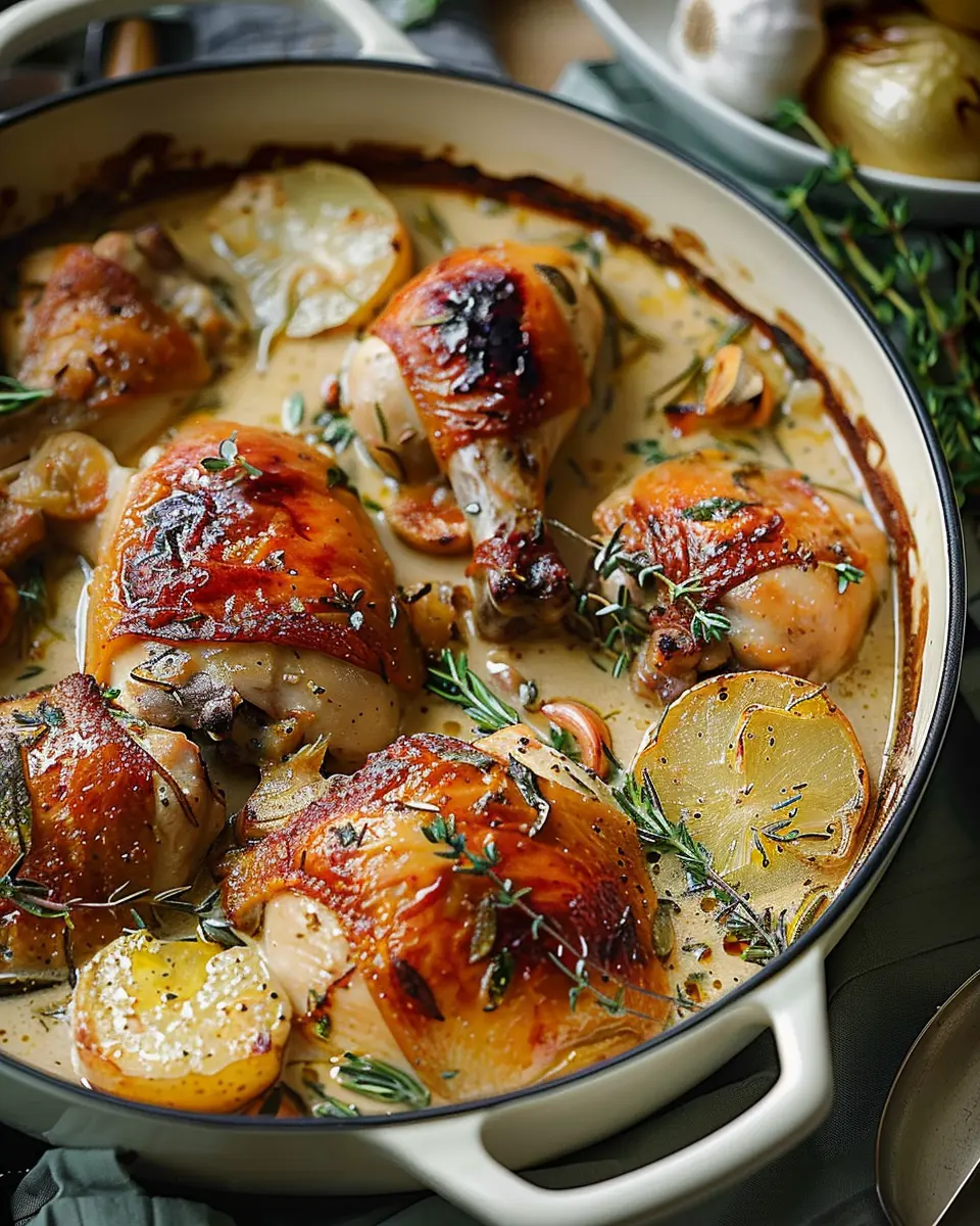 Herb Roasted Chicken in Creamy White Wine Sauce: A Comforting Delight