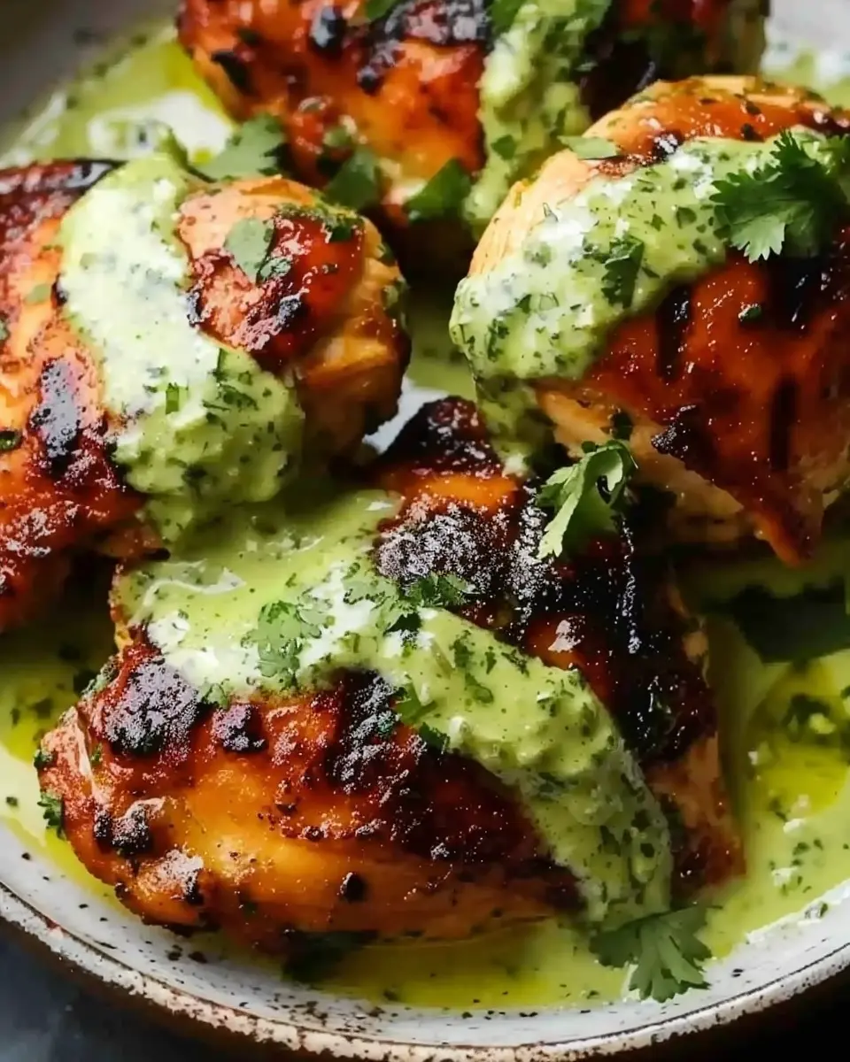 Best Peruvian Chicken with Creamy Green Sauce Recipe