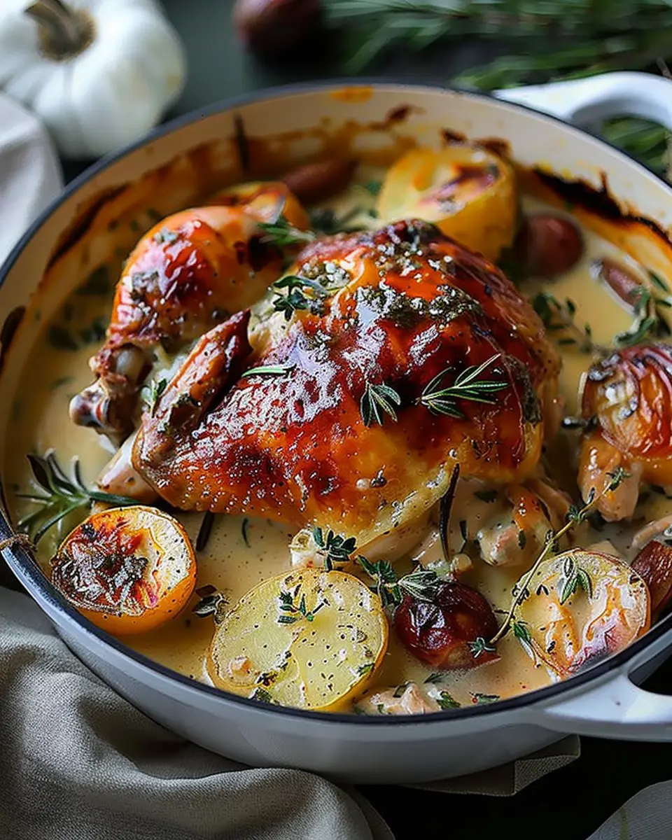 Herb Roasted Chicken in Creamy Sauce for a Cozy Dinner Night
