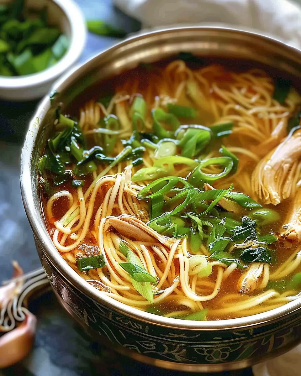 Aromatic Ginger Scallion Chicken Noodle Soup for Cozy Nights