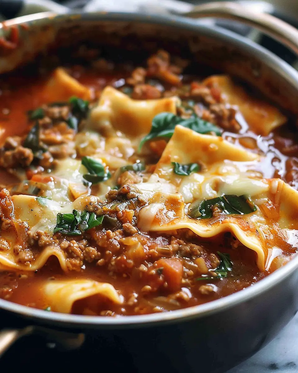 Mouthwatering One Pot Lasagna Soup: A Cozy Indulgent Delight