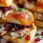 Thanksgiving Leftover Turkey Cranberry Sliders