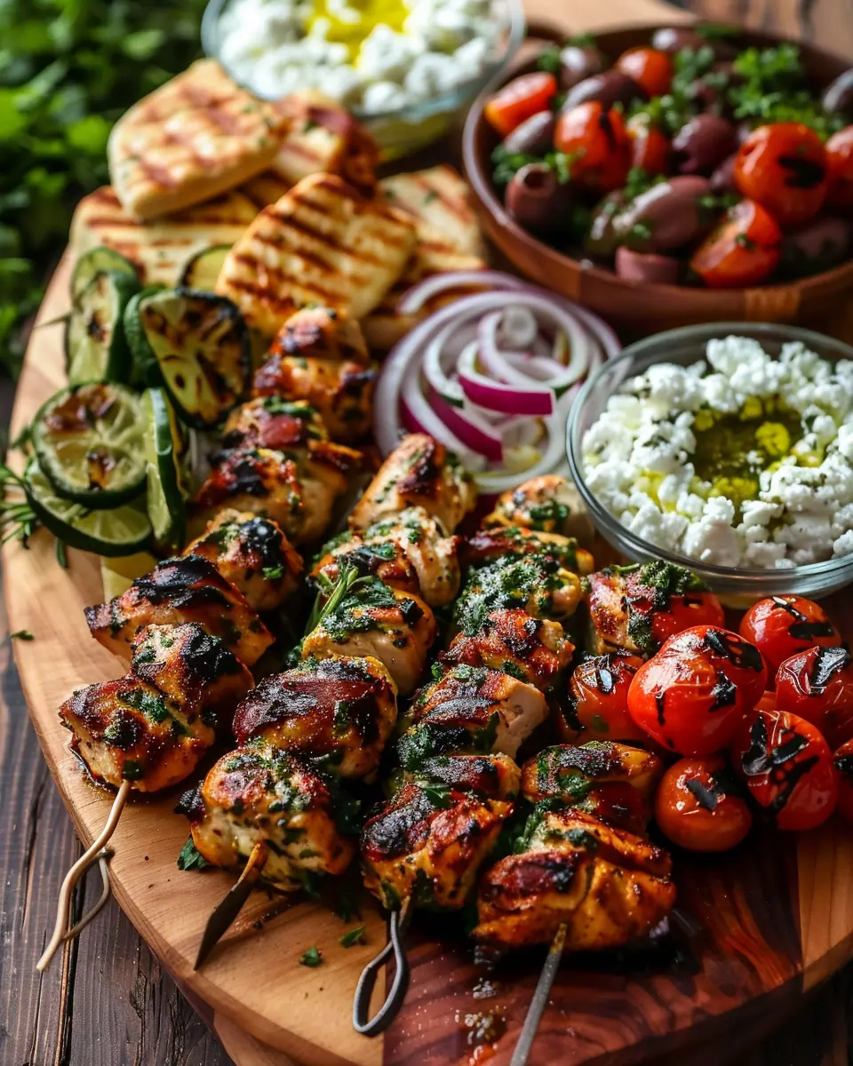 Greek Chicken Souvlaki Grazing Board: A Delicious Mediterranean Feast