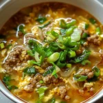 Cozy One-Pot Egg Roll Soup with Green Onions and Ginger