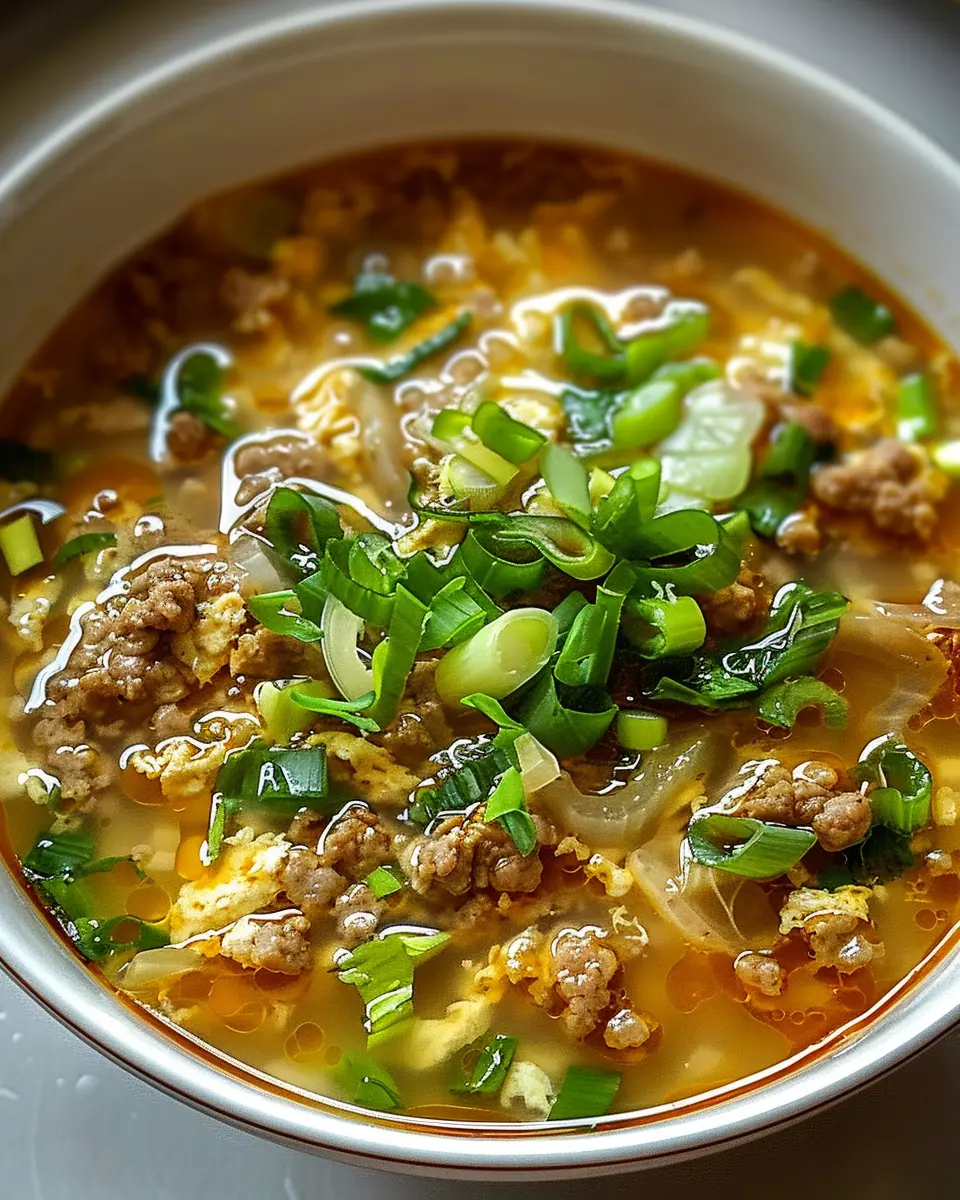 Cozy One-Pot Egg Roll Soup: Easy Comfort with Green Onions and Ginger