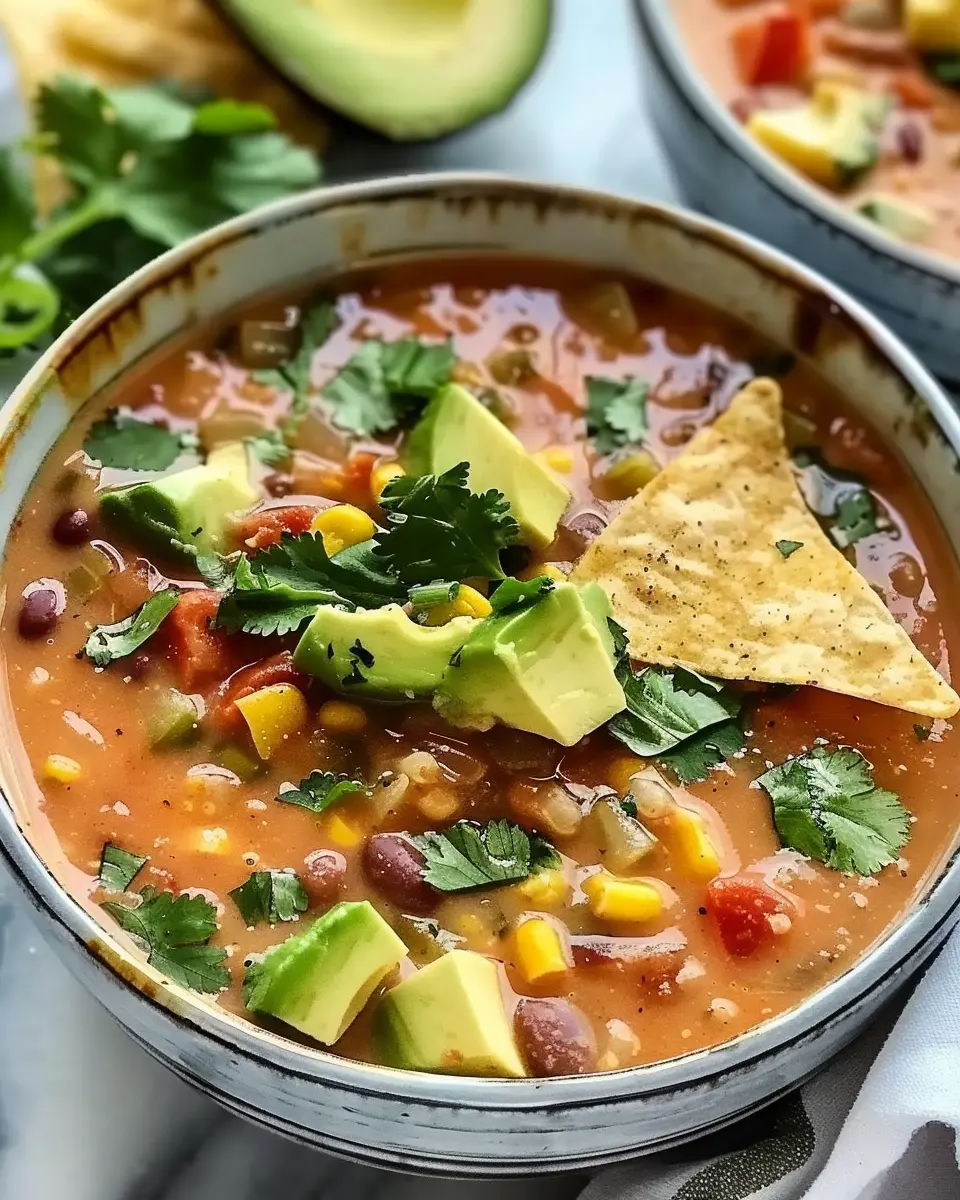 Crockpot Vegetarian Tortilla Soup for Effortless Cozy Nights