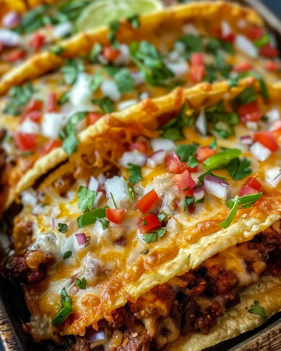 Oven-Baked Cheesy Tacos: Crispy &amp; Loaded with Turkey Bacon