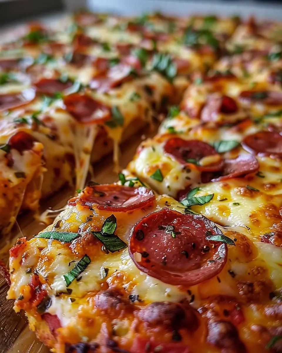 Easy Low-Carb Keto Pizza Casserole with Turkey Bacon and Chicken Ham