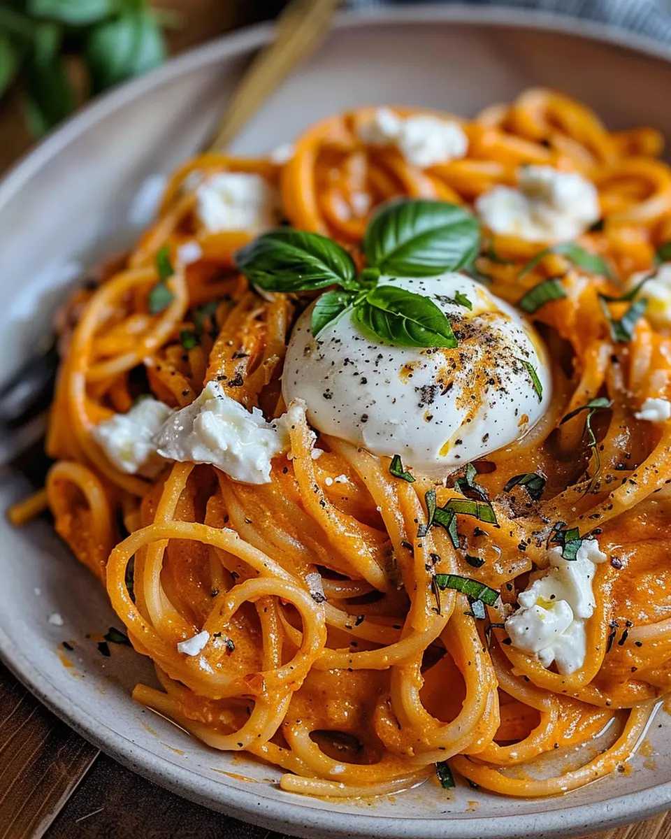 Creamy Red Pepper Pasta: The Best Burrata &amp; Herb Recipe