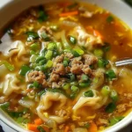 Cozy One-Pot Egg Roll Soup with Green Onions and Ginger