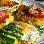 Loaded Hash Browns with Scrambled Eggs, Avocado, and Cottage Cheese Recipe