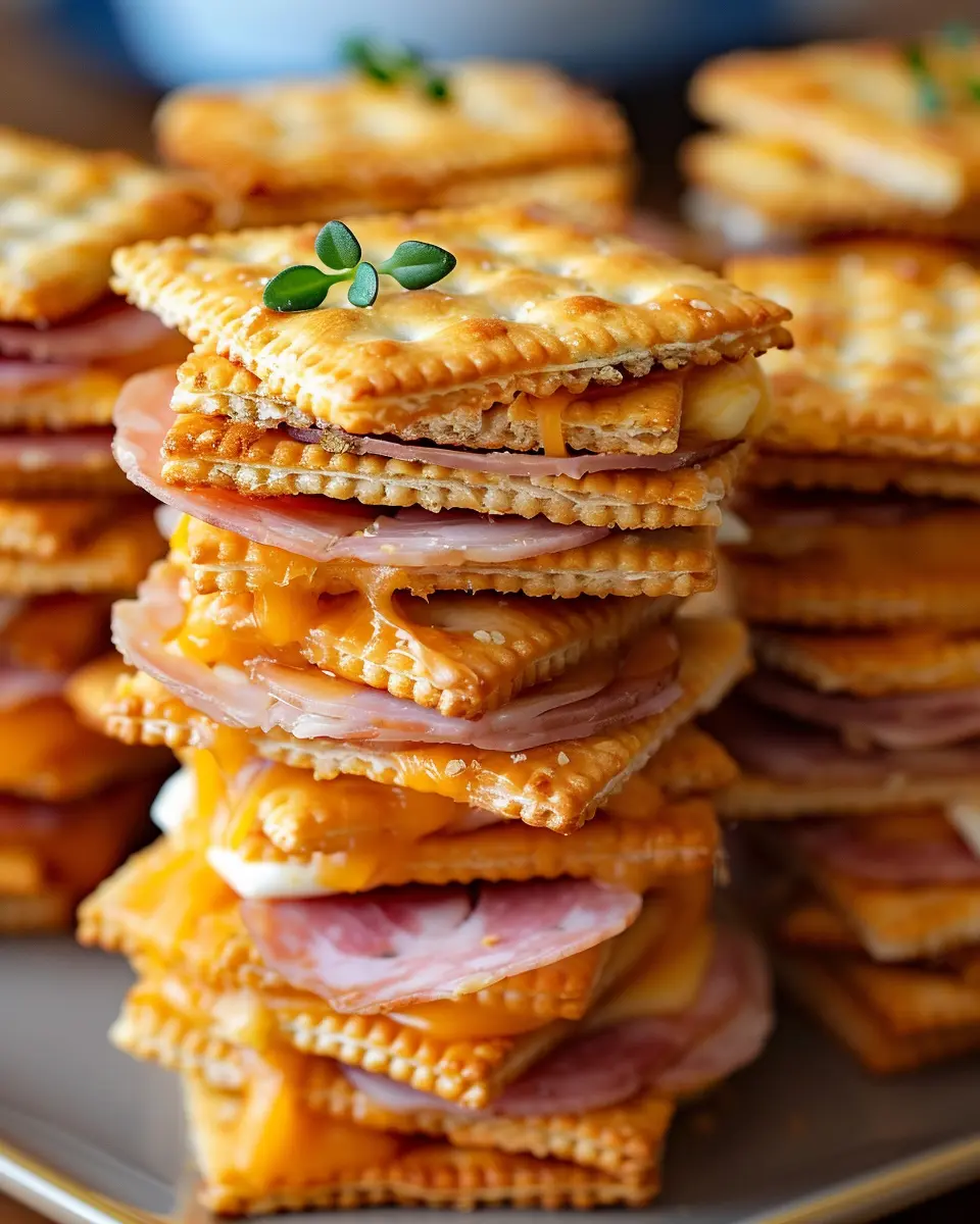 Ritz Cracker Party Sandwiches: Easy Turkey Bacon & Chicken Ham Treats
