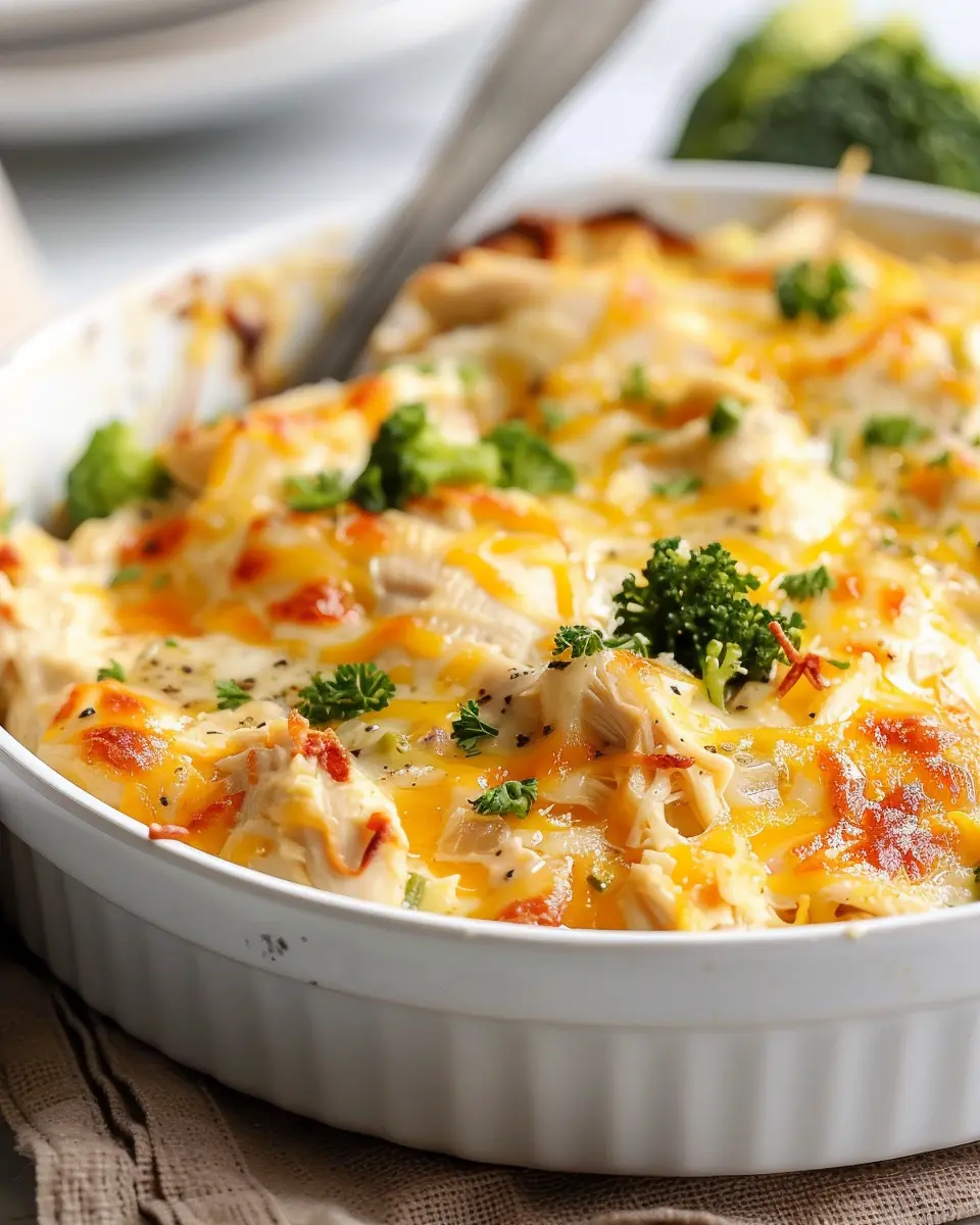 Easy Low Carb Chicken Casserole with Turkey Bacon Delight