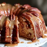 ## **Apple Pecan Cake With Caramel Glaze**