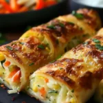 Cheesy Baked Vegetable Rolls