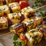 Greek Lemon And Oregano Halloumi Skewers