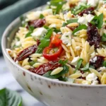 Homemade Orzo Pasta Salad with Feta and Sun Dried Tomatoes