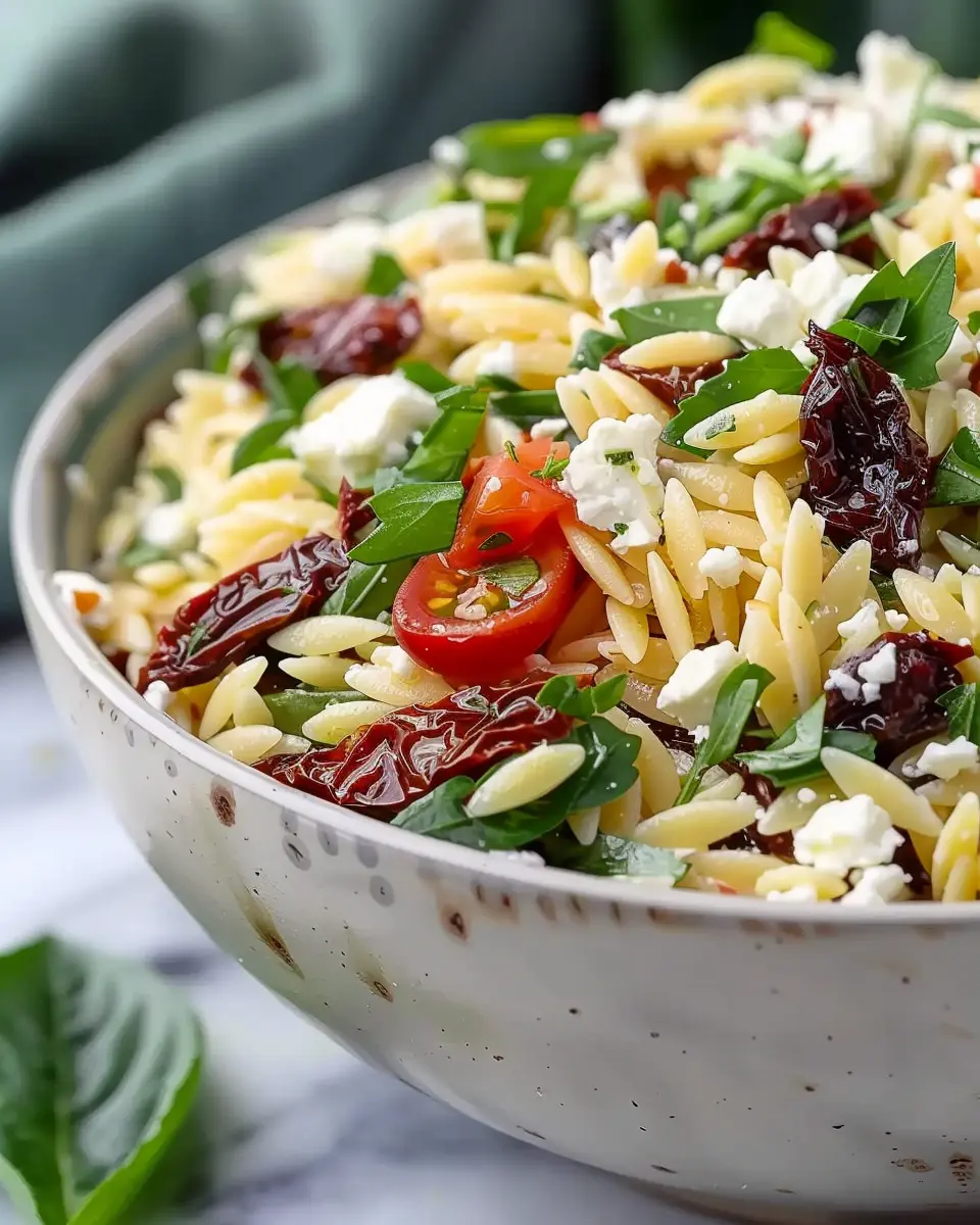 Homemade Orzo Pasta Salad: A Joyful Twist with Feta and Sun Dried Tomatoes