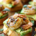 Garlic Shrimp Crostini with Avocado