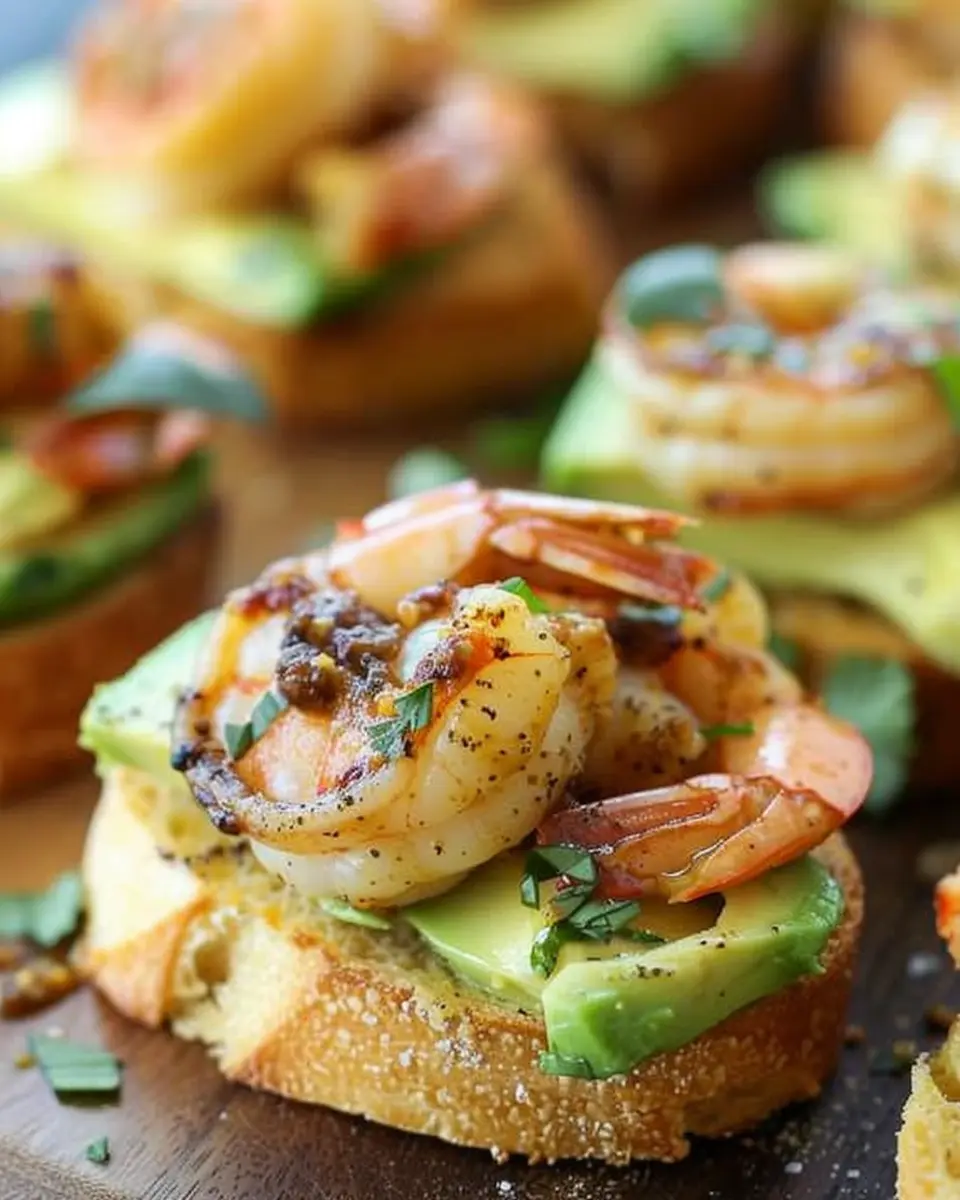 Garlic Shrimp Crostini with Avocado: The Best Easy Appetizer