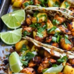 One Pan Chicken and Pineapple Tacos