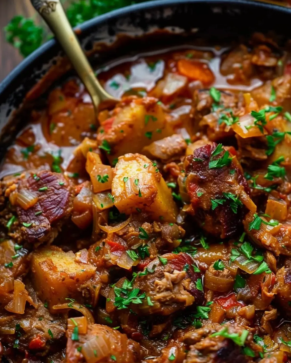 Bigos Polish Hunter’s Stew: A Hearty, Easy Recipe with Turkey Bacon and Chicken Ham
