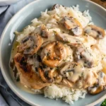 Creamy Mushroom Chicken with Rice (single serving)